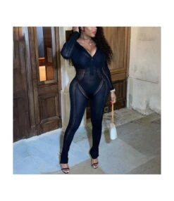 Sexy Sweater Striped Knit Long Sleeve Women Jump-Suit Wholesale Jumpsuits SJ510128