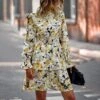 Floral Print Long Sleeve Casual Swing Ruffled Dress Wholesale Dresses SDN536932