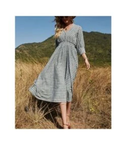 Summer V-Neck Casual Striped Dress Vendors SD202936
