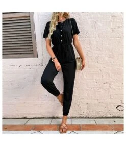 High Waist Solid Wholesale Jumpsuits SJ203679