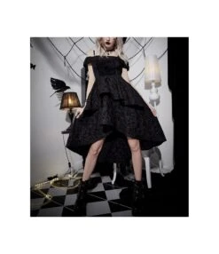 Gothic Wind Slim Waist One-Piece Neckline Sling Dress Wholesale Dresses V5923041900051