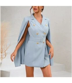 Fashion Solid Color Temperament Blazer Cape Dress Wholesale Dresses SDN537241
