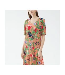 Printed Waist Slim Fit Maxi Dresses Shorts Sleeve Wholesale Womens Clothing N3823082300005