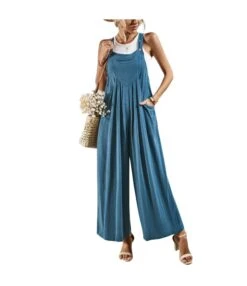 Solid Color Loose Wide Leg Jumpsuit Wholesale Jumpsuits N5923062800005