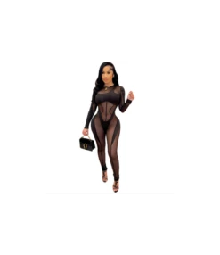 Gauze Sexy Women Wholesale Clubwear Clothing Jumpsuit SJ210354