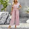 Temperament Solid Color Loose Wide Leg Jumpsuit Wholesale Jumpsuits V5923041200016